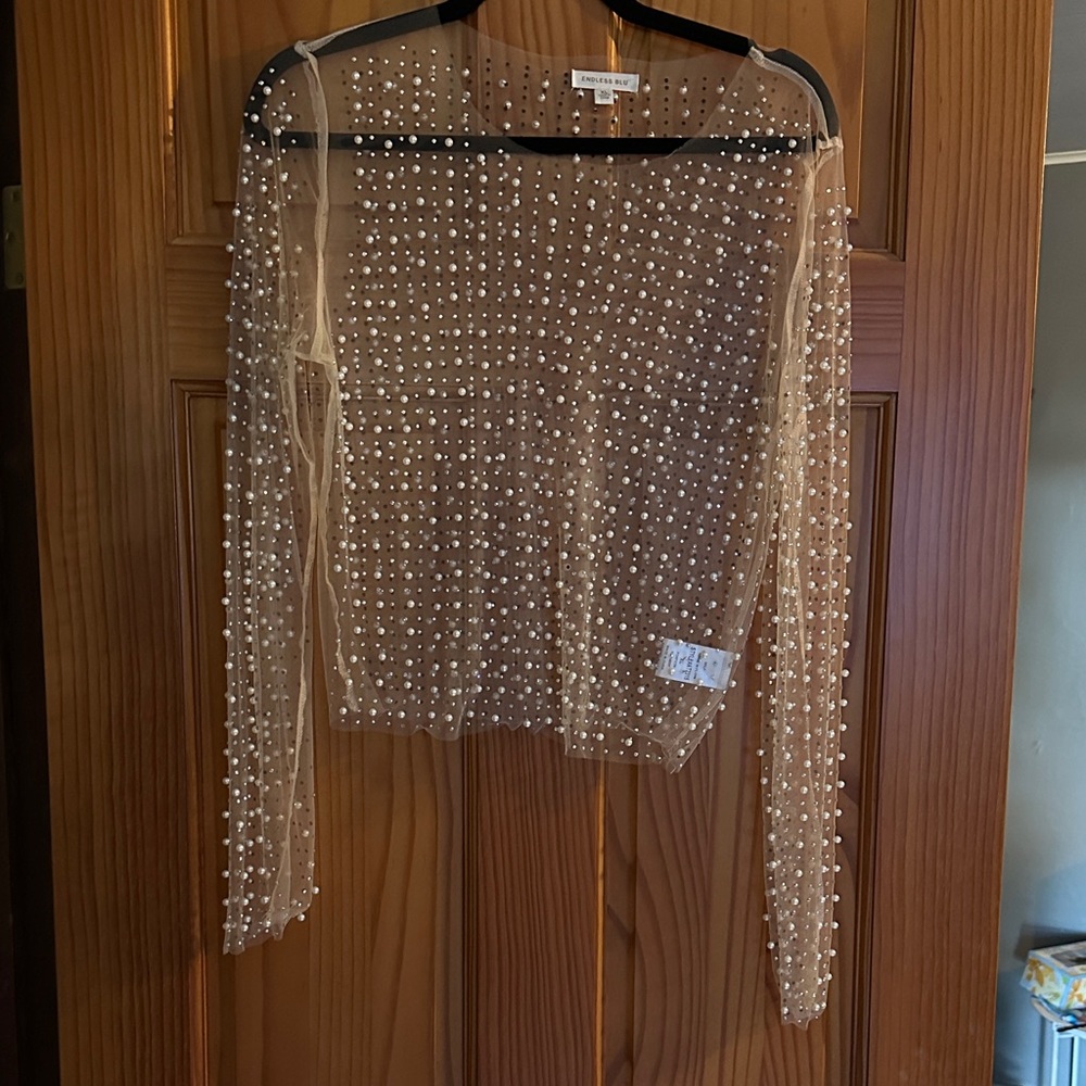 Sheer Pearl Embellished Top